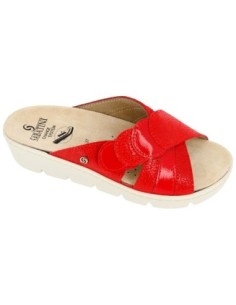 S1057 - Ciabatta comoda e leggera con plantare estraibile - Microleo/Naplack Rosso