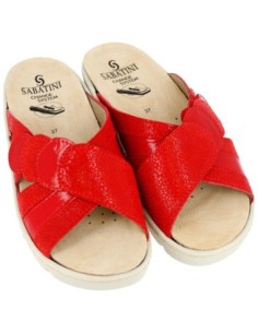 S1057 - Ciabatta comoda e leggera con plantare estraibile - Microleo/Naplack Rosso 2