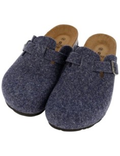 450 - Memory foam slipper with cork bottom - 100% natural cork - Felt Blue 2