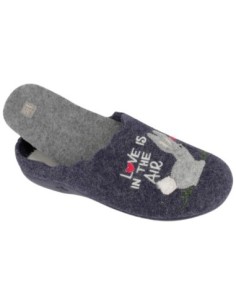 Ciabatta in lana - S4233 - Feltro Blu 2