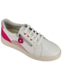 S4700 - Sabatini chaussure en cuir avec semelle amovible - Vitello/Camoscio Blanc/Fuchsia