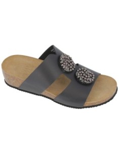 S6051 - Jewel sandal with memory sole - Nappa Black