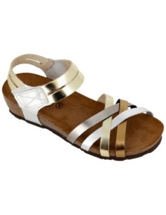 4008 - Sandalo donna in pelle con Memory foam - Laminado Mix A